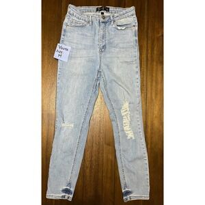 Skinny Jeans Youth M Light Wash Distressed Denim